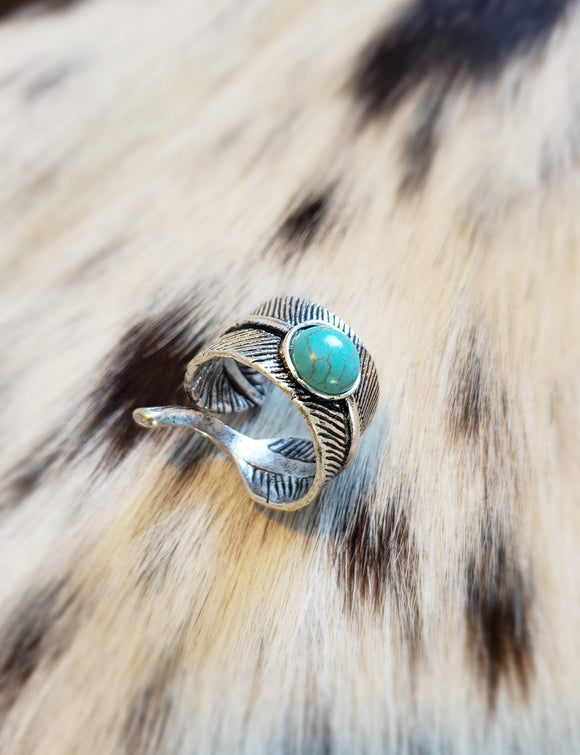TC Turquoise Feather Ring